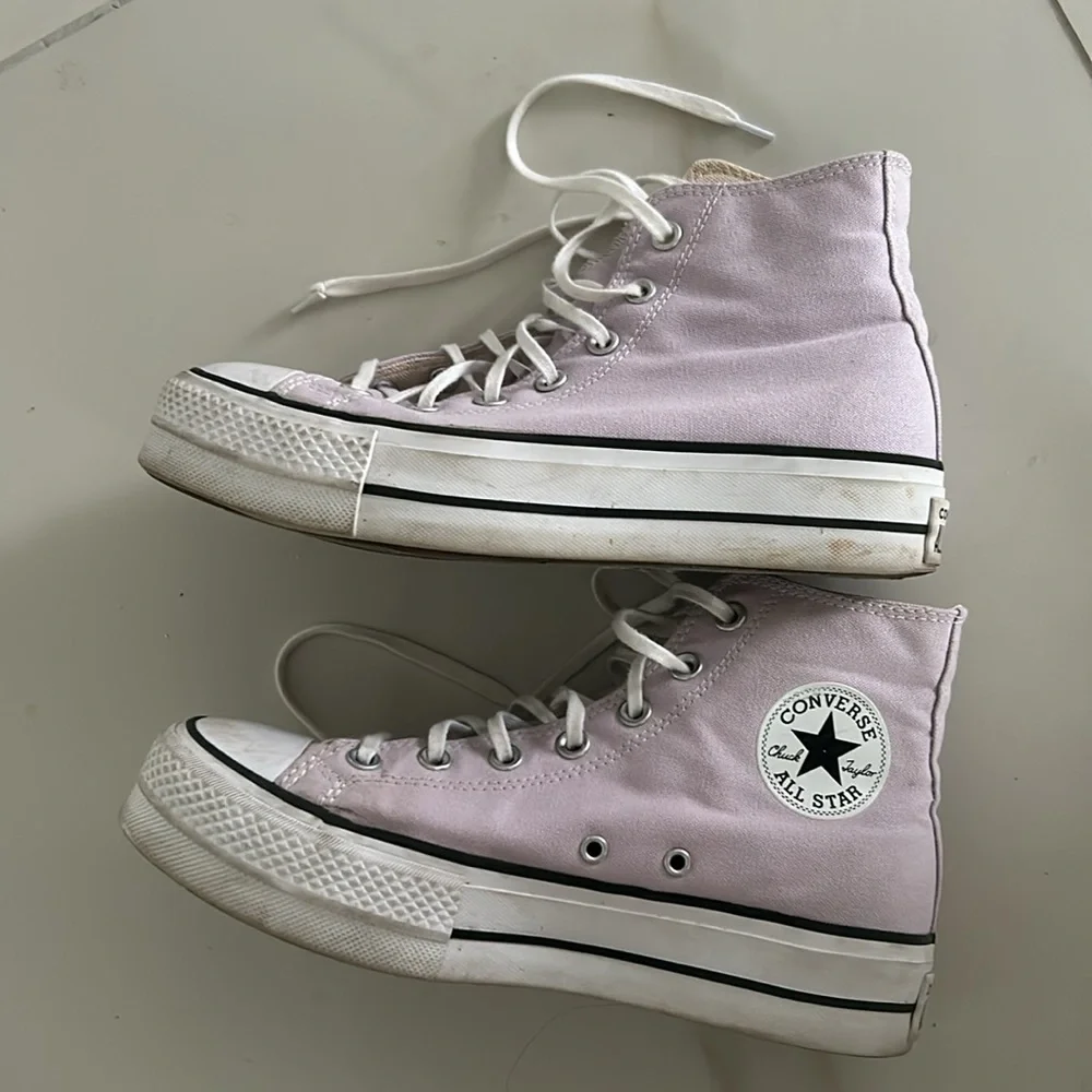 Converse Lavender High Top Platform Sneakers - Picture 2 of 7